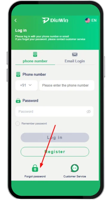 Click on the forgot password option