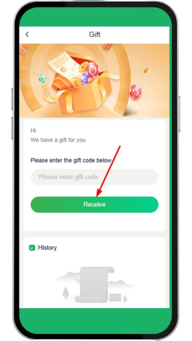 Click on receive to claim rewards
