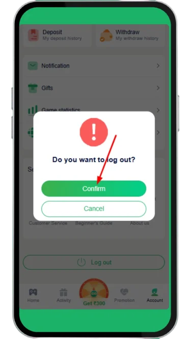 Confirm the logout