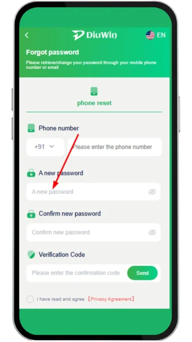 Create a new password