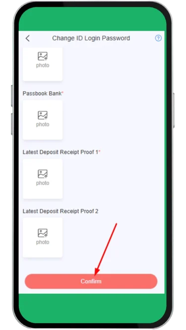 Submit the login related query by clicking the confirm button 